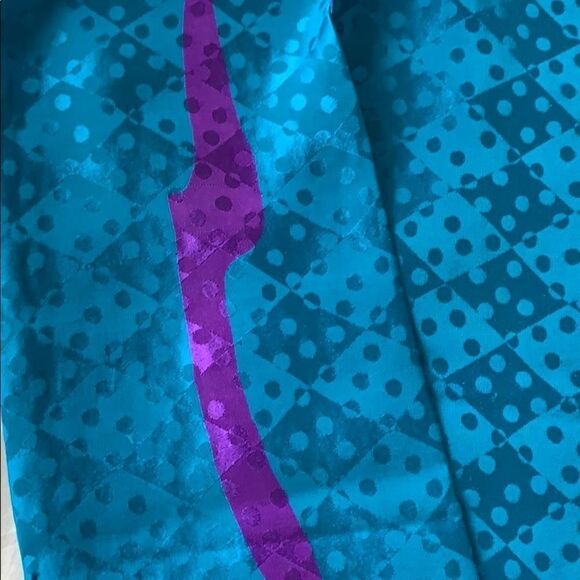 Long turquoise Jaquard silk scarf/sash purple - Picture 2 of 6